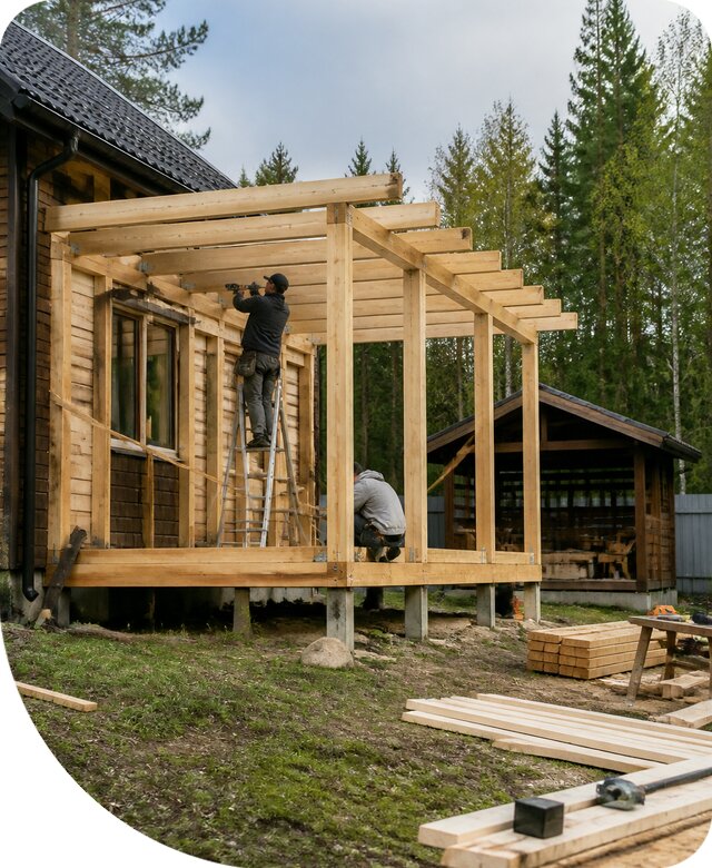 Строительство пристроек и построек на участке в Чебоксарах